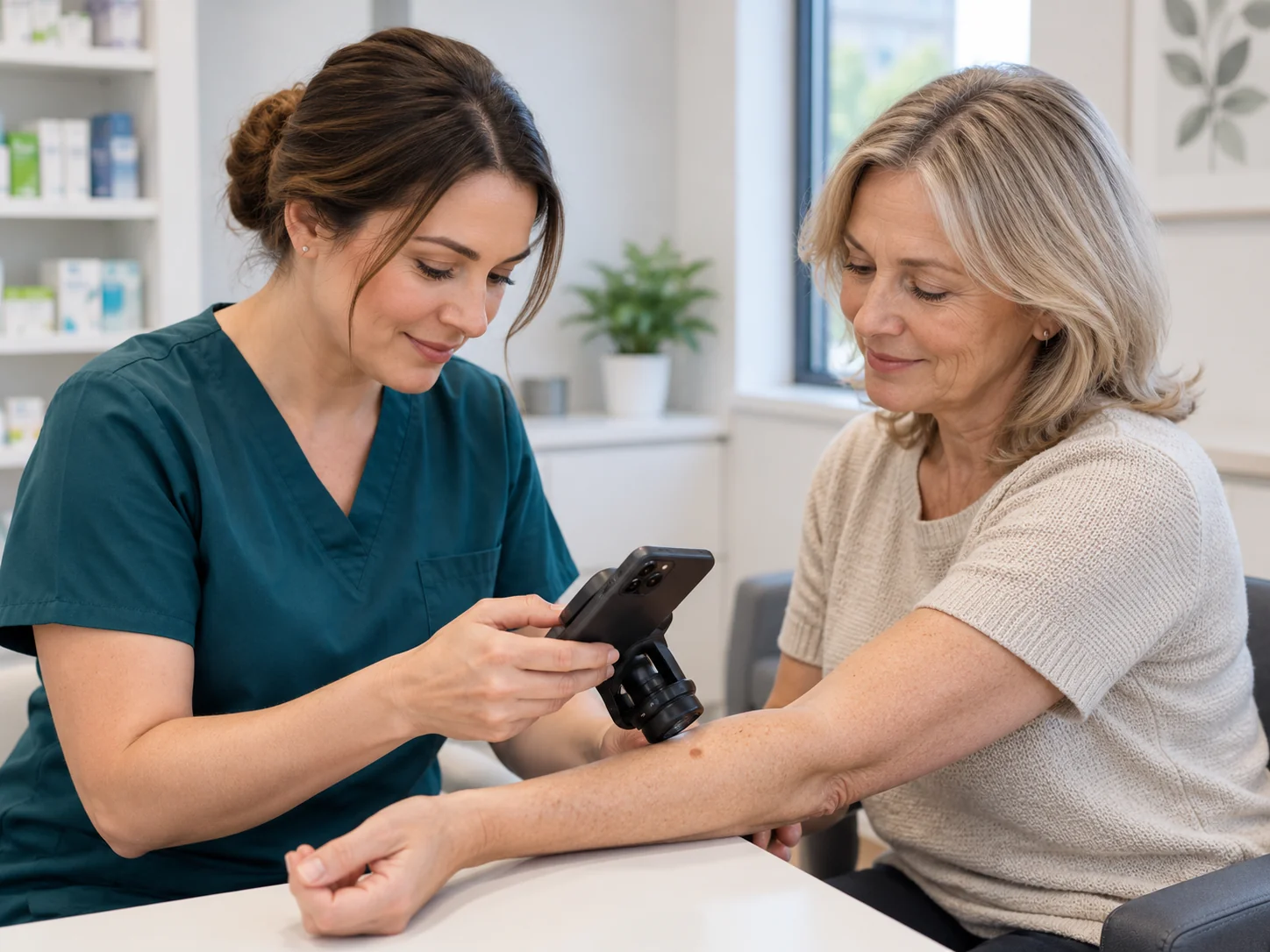 Illustrative pharmacy mole-check consultation